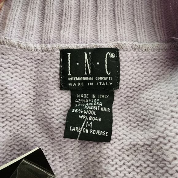 INC Angora Wool Lavender Bolero Cardigan Sweater Made in Italy M NWT - Picture 4 of 4